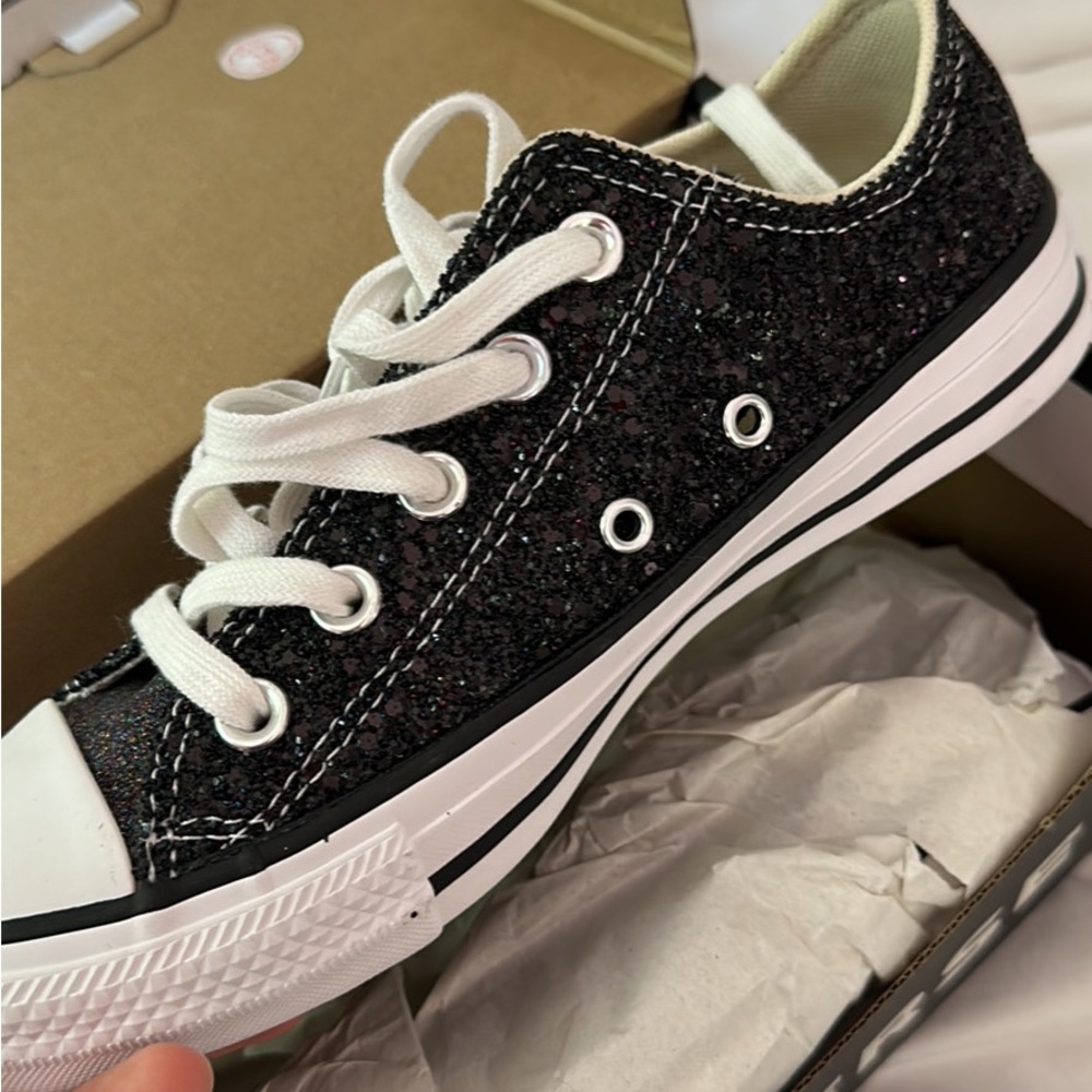 Black glitter sparkle converse